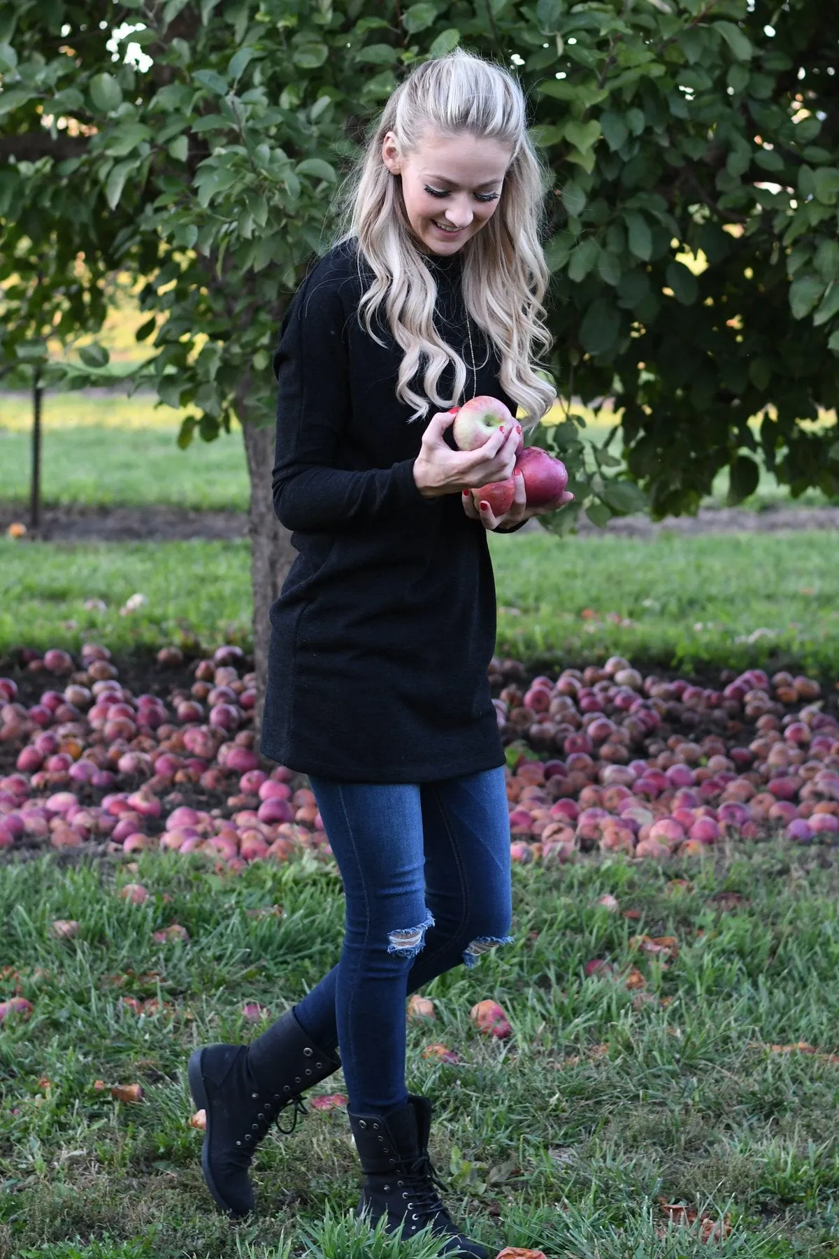 Fall Feels Black Tunic Top