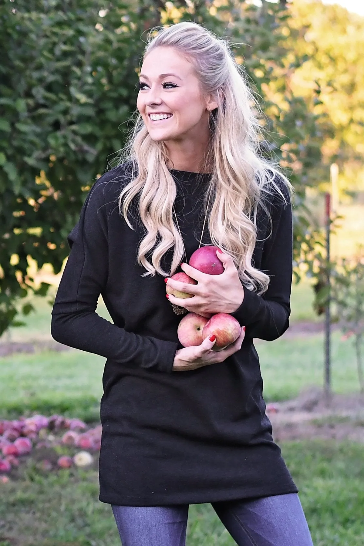 Fall Feels Black Tunic Top