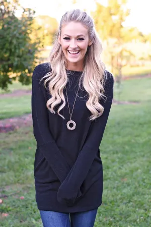 Fall Feels Black Tunic Top