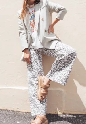 FEATHER & NOISE CASSIE WIDE LEG JEAN - LEOPARD