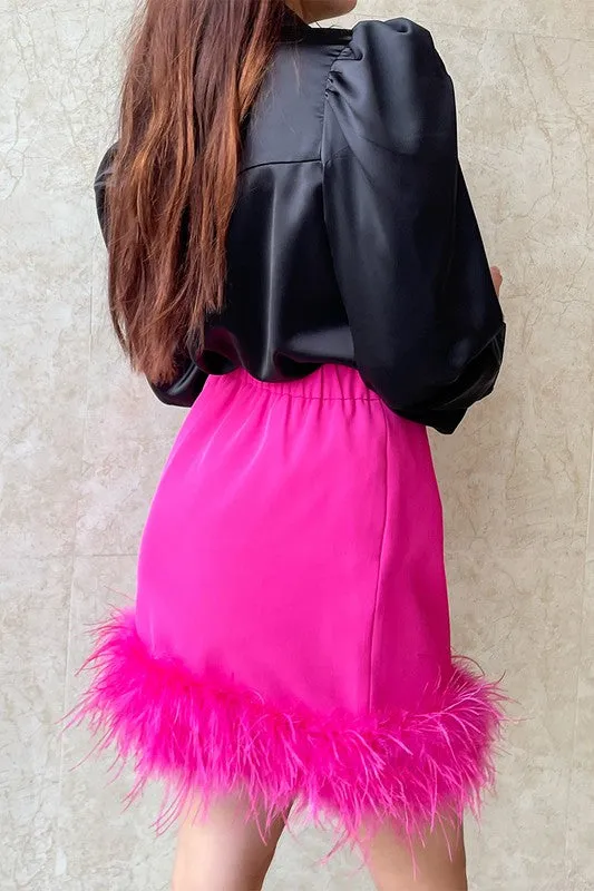 Feather Skirt - Pink