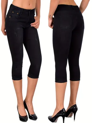 Femke - Gescheurde Cropped Capri Jeans Met Vintage Stijl Voor Dames