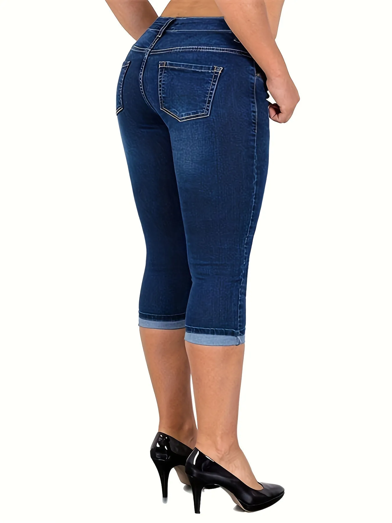 Femke - Gescheurde Cropped Capri Jeans Met Vintage Stijl Voor Dames