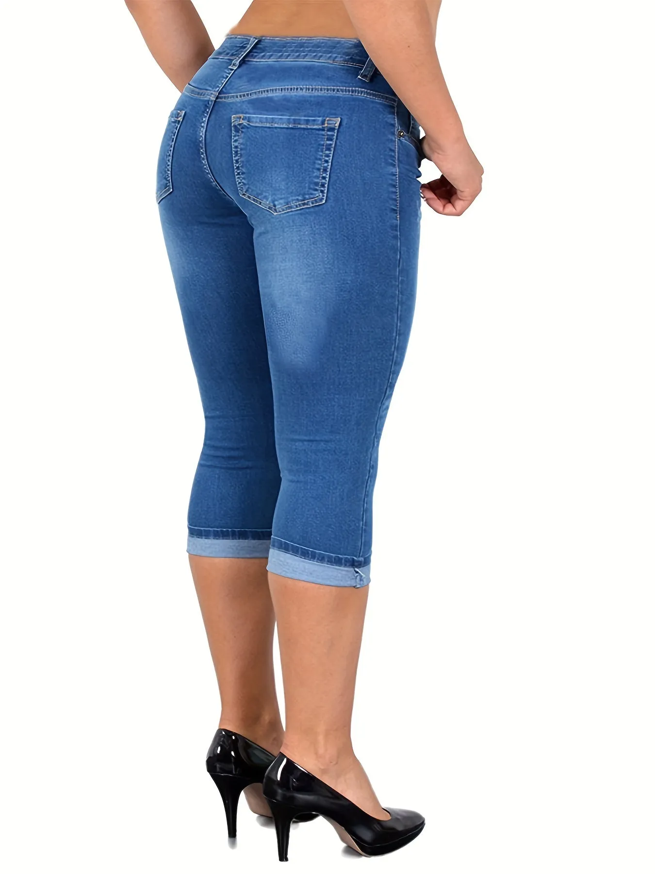Femke - Gescheurde Cropped Capri Jeans Met Vintage Stijl Voor Dames