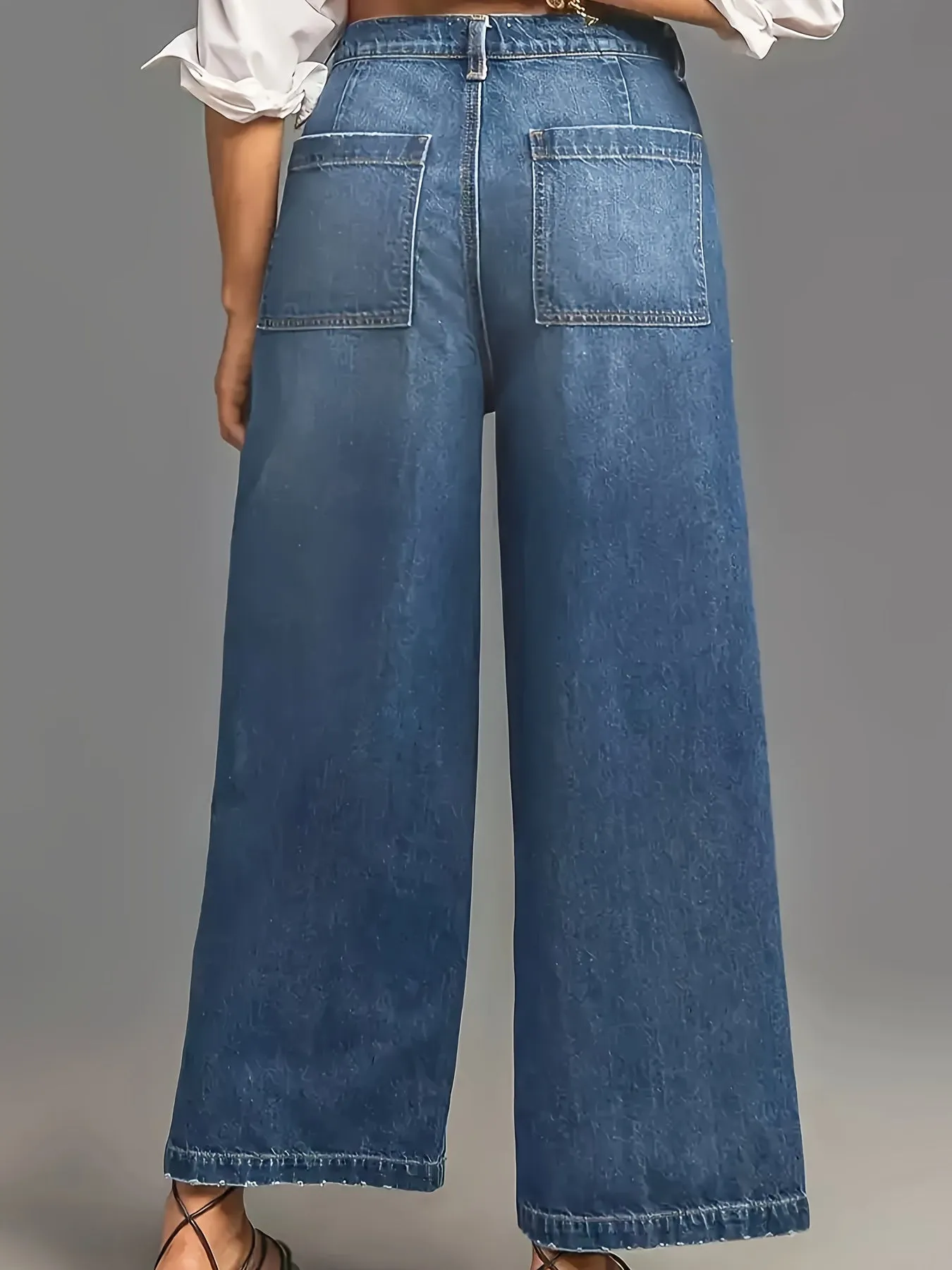 Femke - Vintage Mid-Rise Wijde Pijpen Jeans Voor Vrouwen