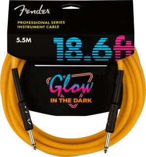 Fender Professional Glow in the Dark Cable, Orange, 18.6"