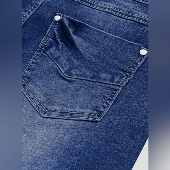 Flamingals Low Rise Straight wide Leg Baggy Jeans Stretch Boyfriend Butterfly