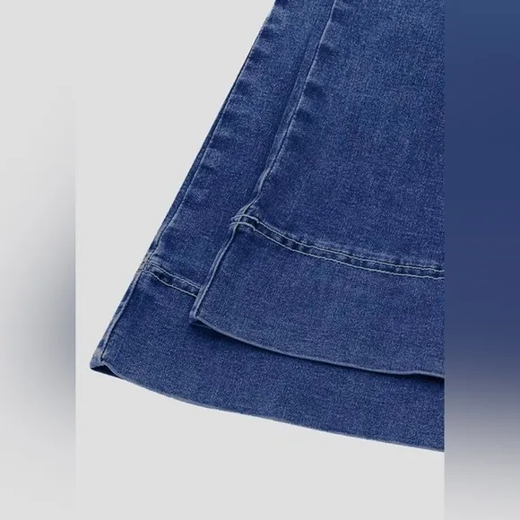 Flamingals Low Rise Straight wide Leg Baggy Jeans Stretch Boyfriend Butterfly