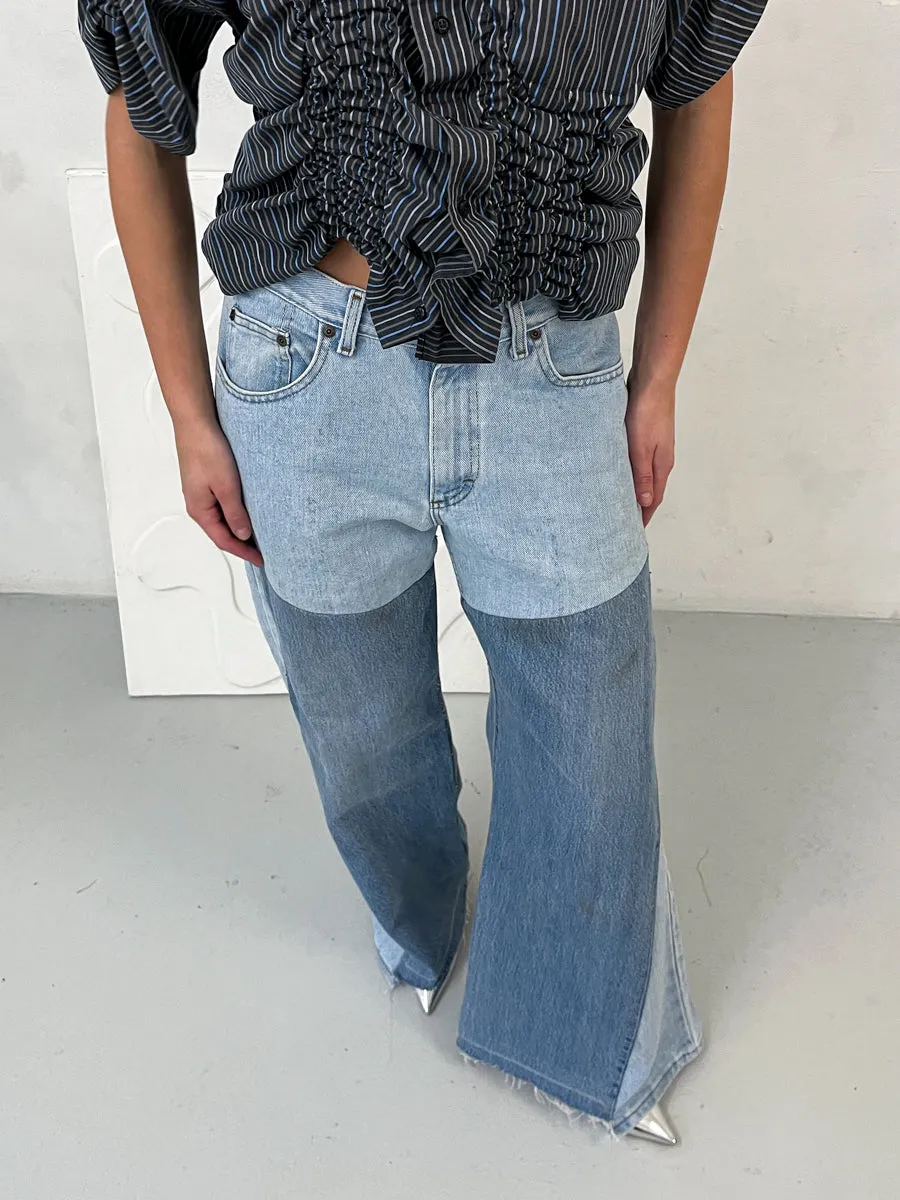 Fora Oversized Upcycled Blue High Waisted Jeans