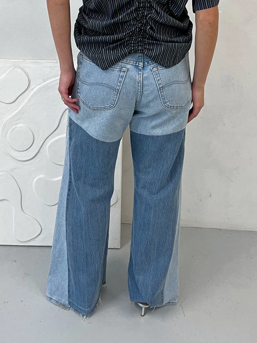 Fora Oversized Upcycled Blue High Waisted Jeans