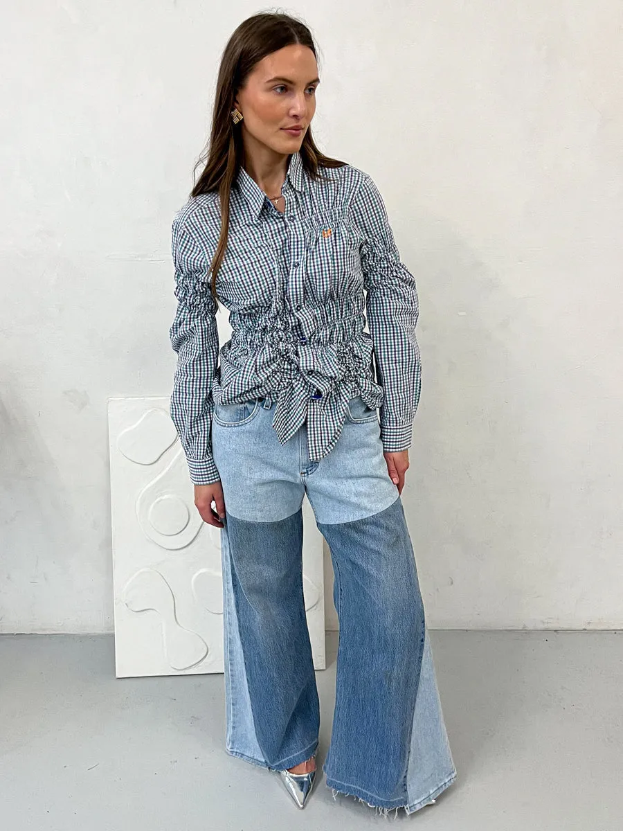 Fora Oversized Upcycled Blue High Waisted Jeans