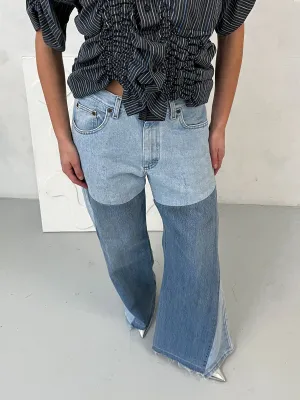 Fora Oversized Upcycled Blue High Waisted Jeans