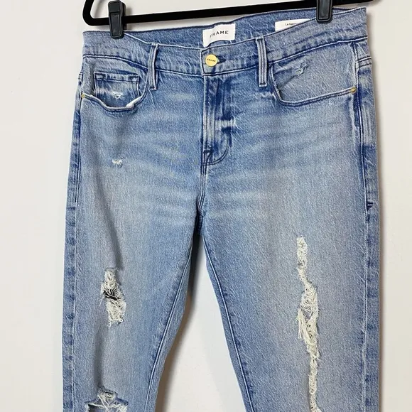 Frame Le Garcon Mid Rise Beldon Rips Distressed Jeans