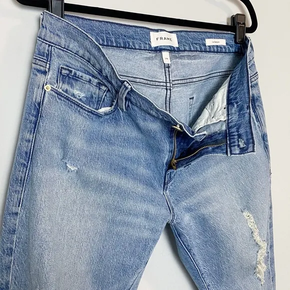 Frame Le Garcon Mid Rise Beldon Rips Distressed Jeans