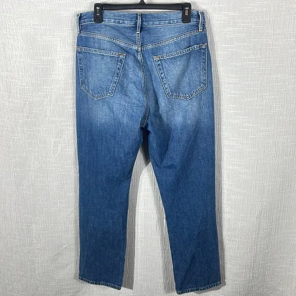 FRAME Le Original Straight-Leg High Rise Distressed Cutoff Cropped Jeans Size 30