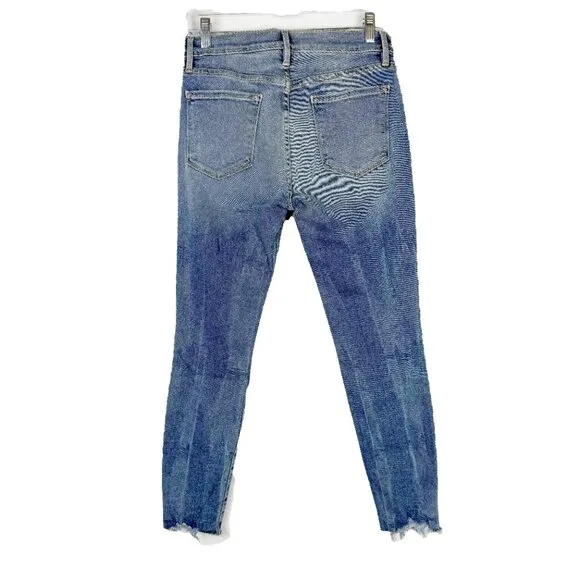 Frame Le Skinny de Jeanne Fray Hem Stiletto Jeans Dupont Wash Skinny Size 29 EUC