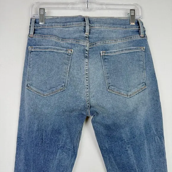 Frame Le Skinny de Jeanne Fray Hem Stiletto Jeans Dupont Wash Skinny Size 29 EUC