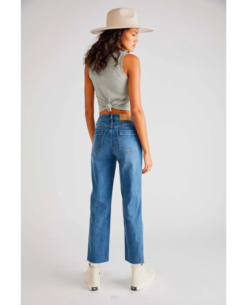 Free People CRVY Vintage Jean in Indigo Blue
