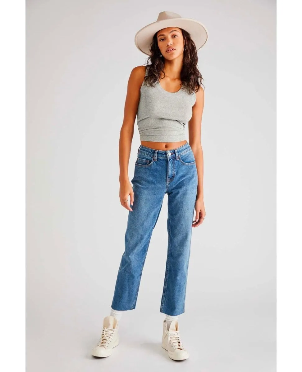 Free People CRVY Vintage Jean in Indigo Blue