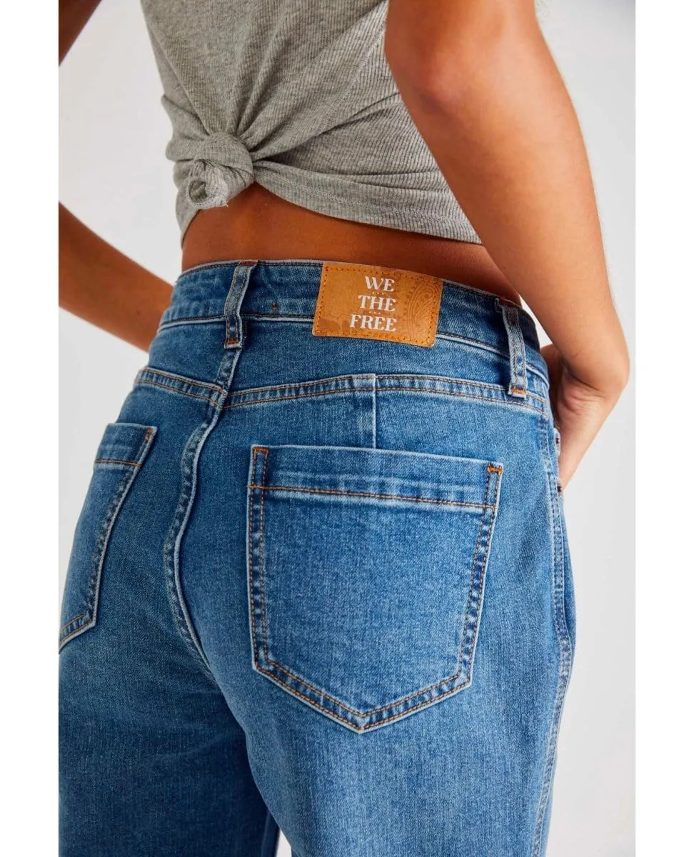 Free People CRVY Vintage Jean in Indigo Blue