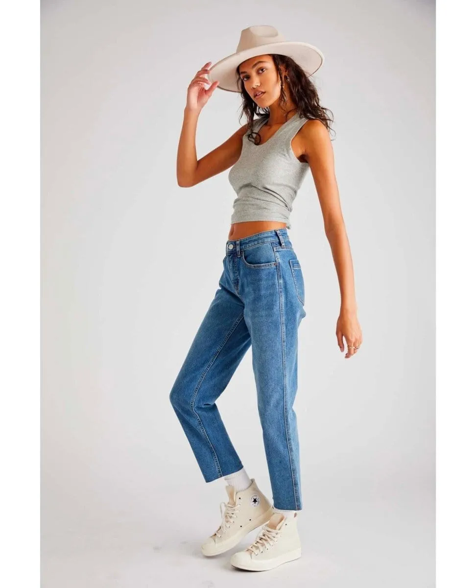 Free People CRVY Vintage Jean in Indigo Blue