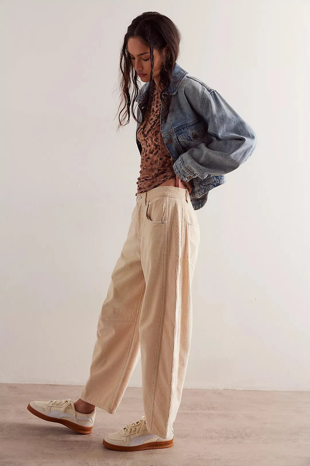 Free People Good Luck Cord Barrel Jeans