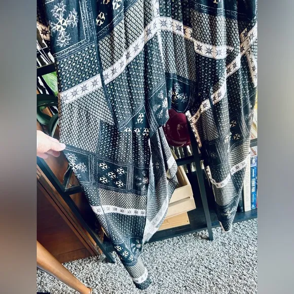 Free People Kiss The Sky Butterfly Kimono Duster Black and White Size XS/S