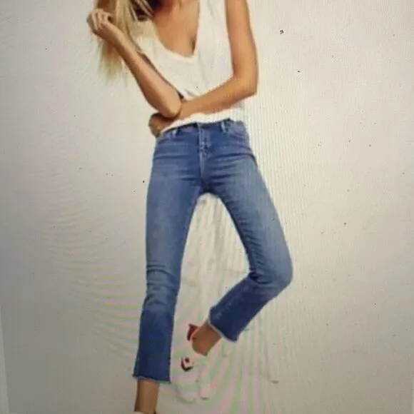 FREE PEOPLE STRAIGHT CROP RAW HEM JEANS W/ 5 POCKETS  NWT