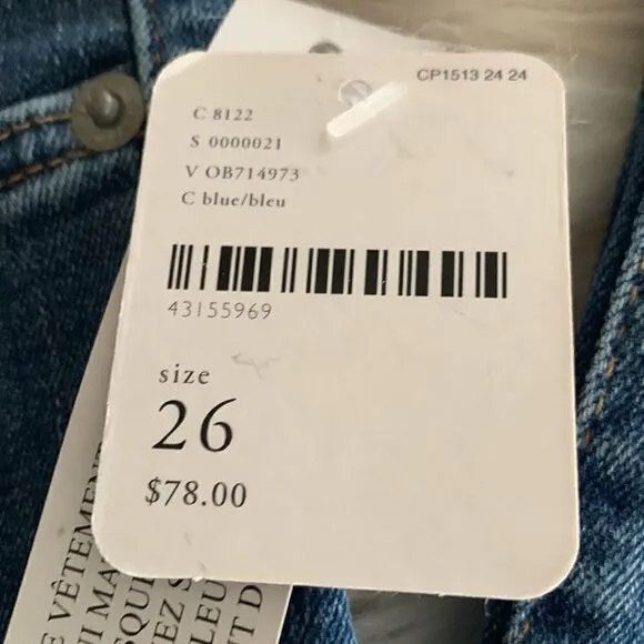 FREE PEOPLE STRAIGHT CROP RAW HEM JEANS W/ 5 POCKETS  NWT