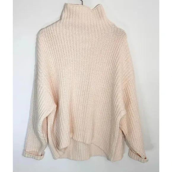 Free People Swim Too Deep Oversized Sweater | Cream White Tea | SZ XS