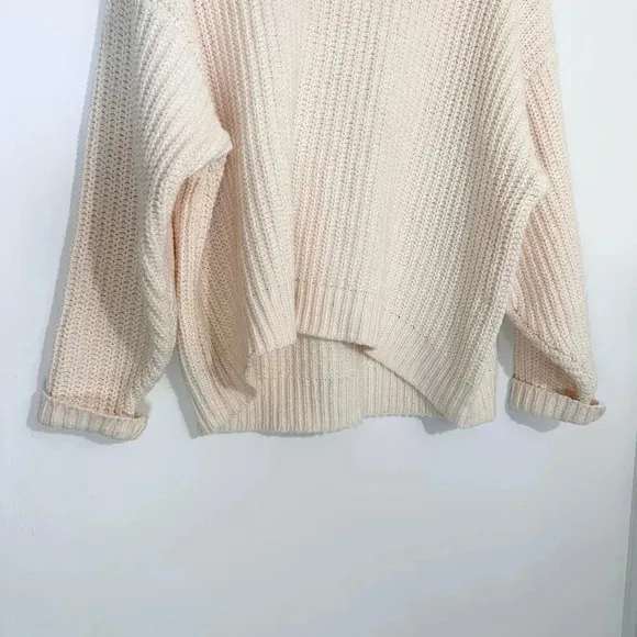 Free People Swim Too Deep Oversized Sweater | Cream White Tea | SZ XS