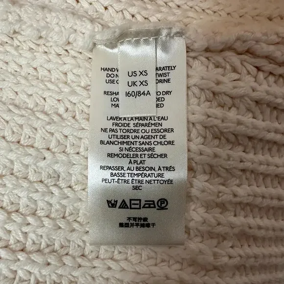 Free People Swim Too Deep Oversized Sweater | Cream White Tea | SZ XS