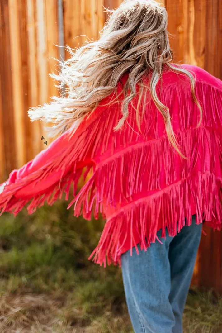FRINGE FINATIC JACKET - PINK