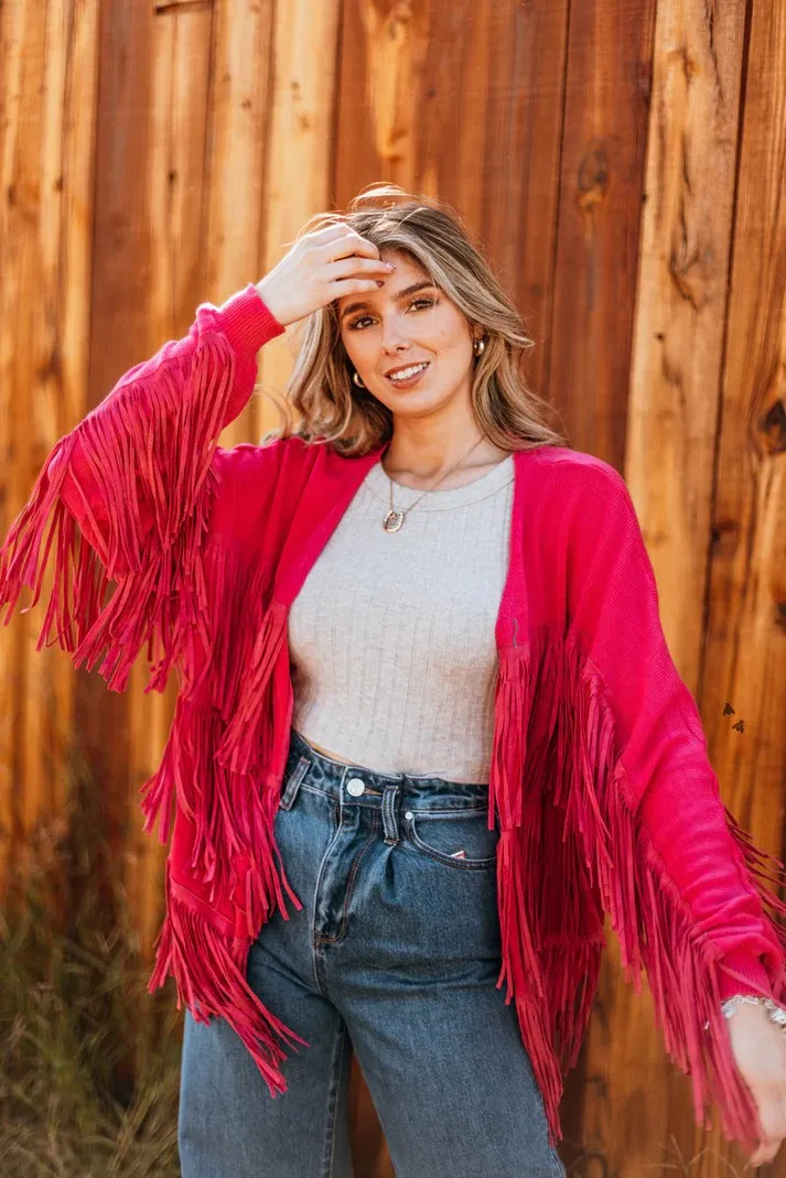 FRINGE FINATIC JACKET - PINK