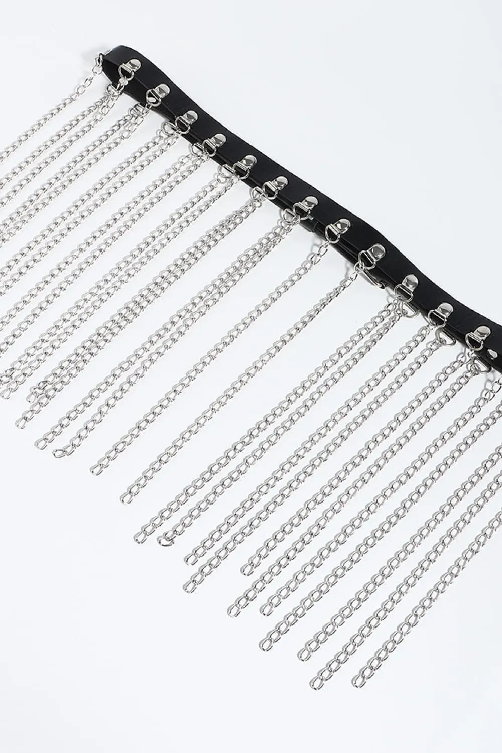 Fringed Chain PU Leather Belt – Edge Meets Elegance