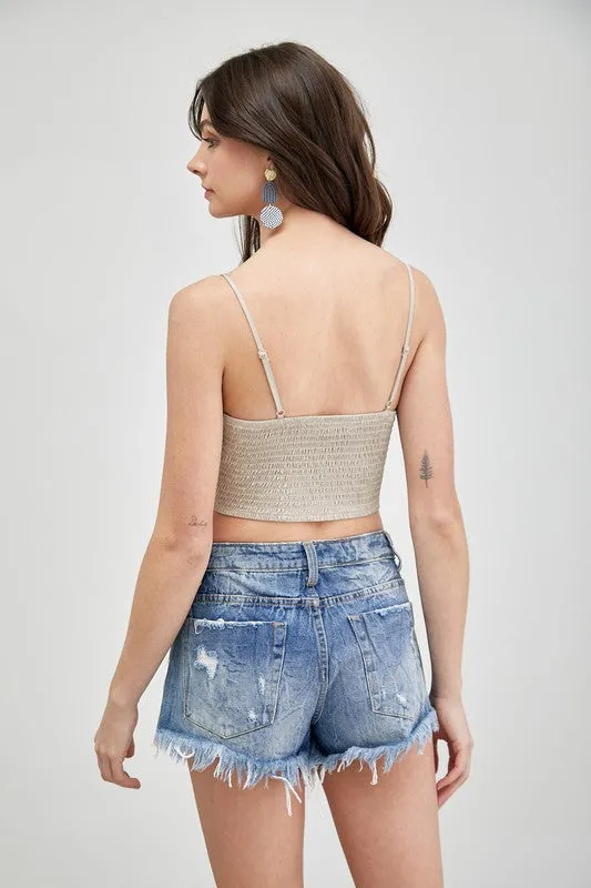 FRONT TIE-UP CAMI CROP TOP