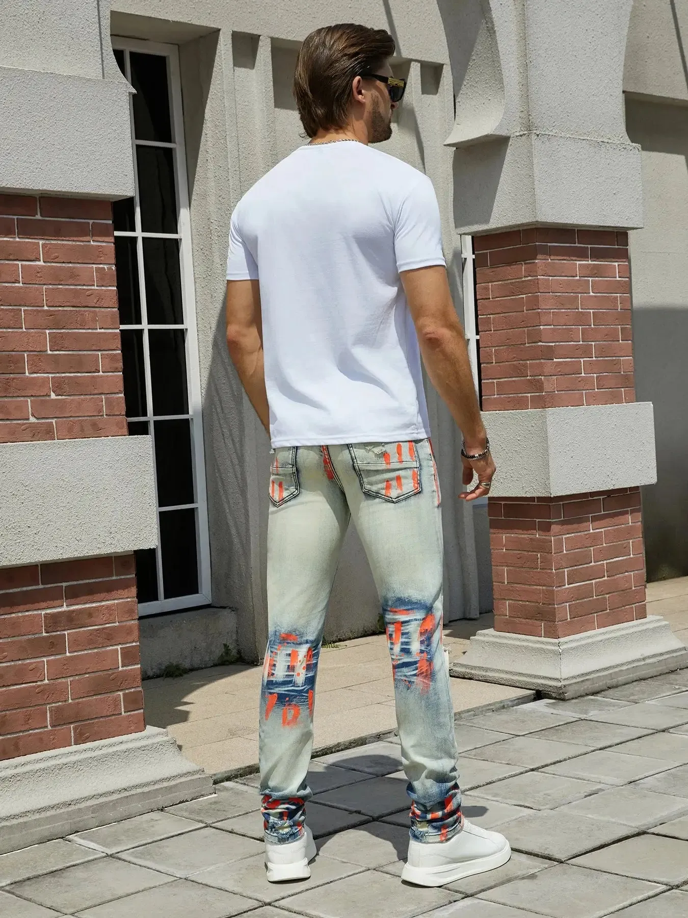 Full Hand-Painted Mens Jeans