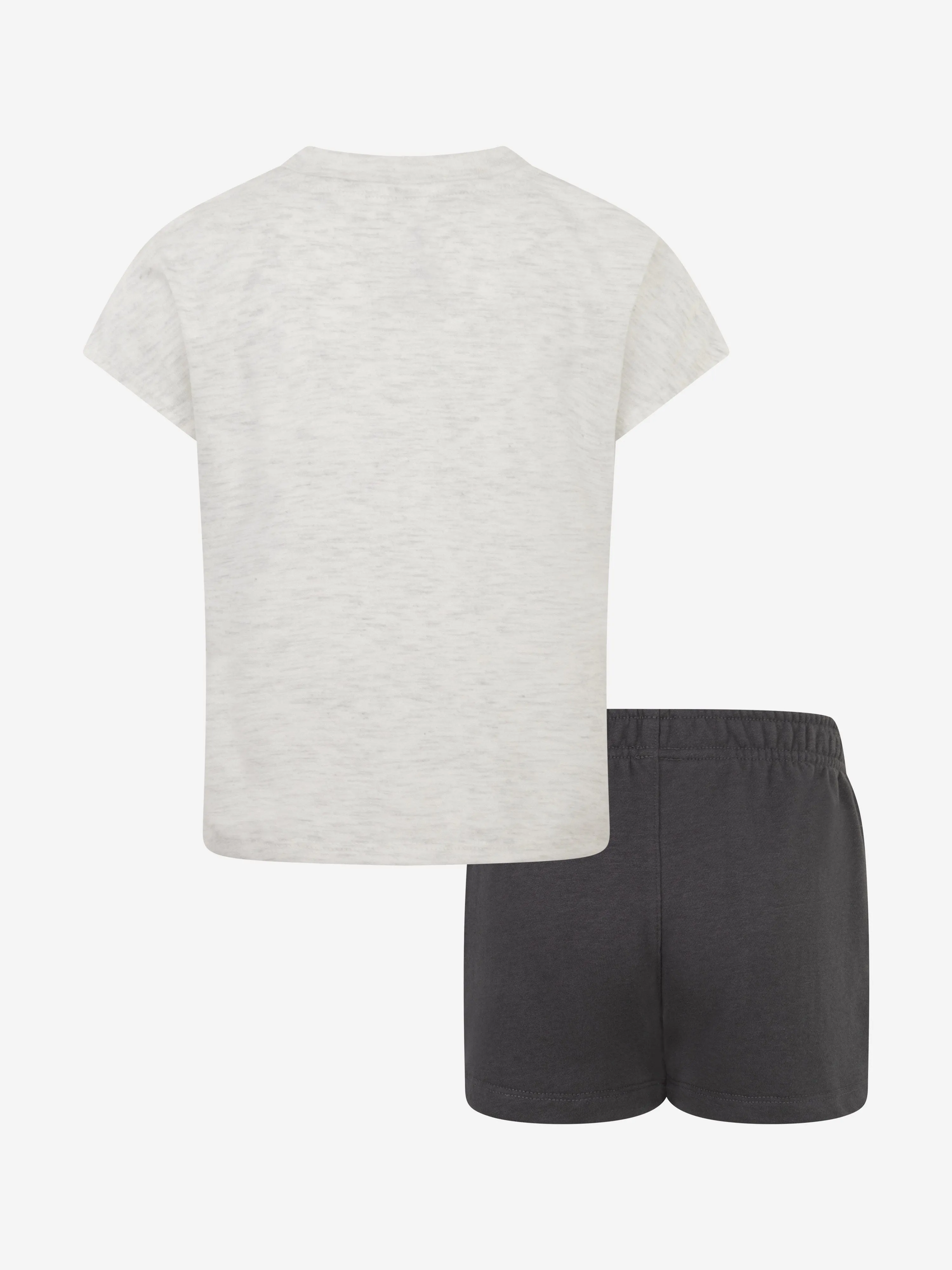 Girls Boxy T-Shirt and Shorts Set in Grey