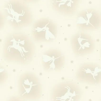 Glow Fairies Cream Fabric Yardage