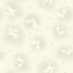 Glow Fairies Cream Fabric Yardage