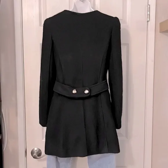 God Is Girl Double Breasted Black Coat Sz M