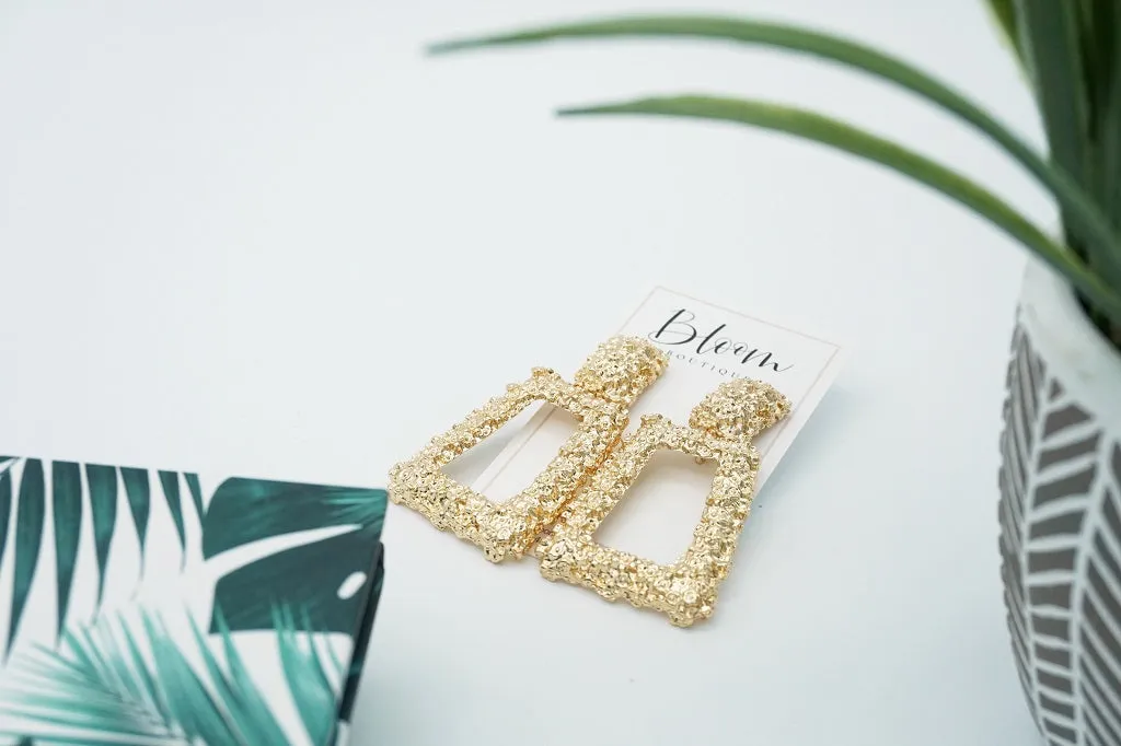 Gold Door Knocker Earrings