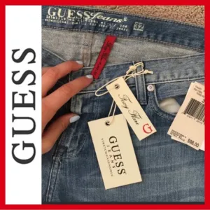 Guess Foxy Flare Jeans Flare Low Rise Stretch Embellished Denim NWT 32