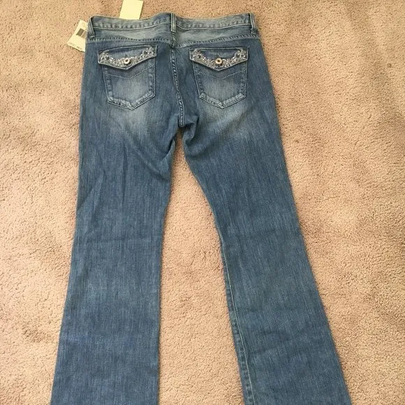 Guess Foxy Flare Jeans Flare Low Rise Stretch Embellished Denim NWT 32