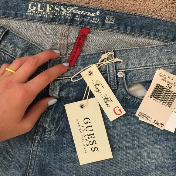 Guess Foxy Flare Jeans Flare Low Rise Stretch Embellished Denim NWT 32