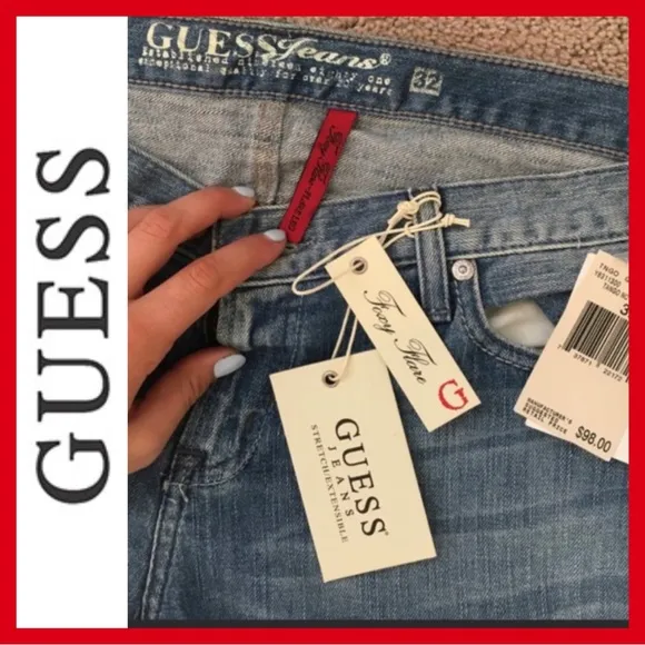 Guess Foxy Flare Jeans Flare Low Rise Stretch Embellished Denim NWT 32