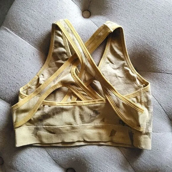 GymShark Adapt Tan Camo Seamless Sports Bra Legging Set Womens Small