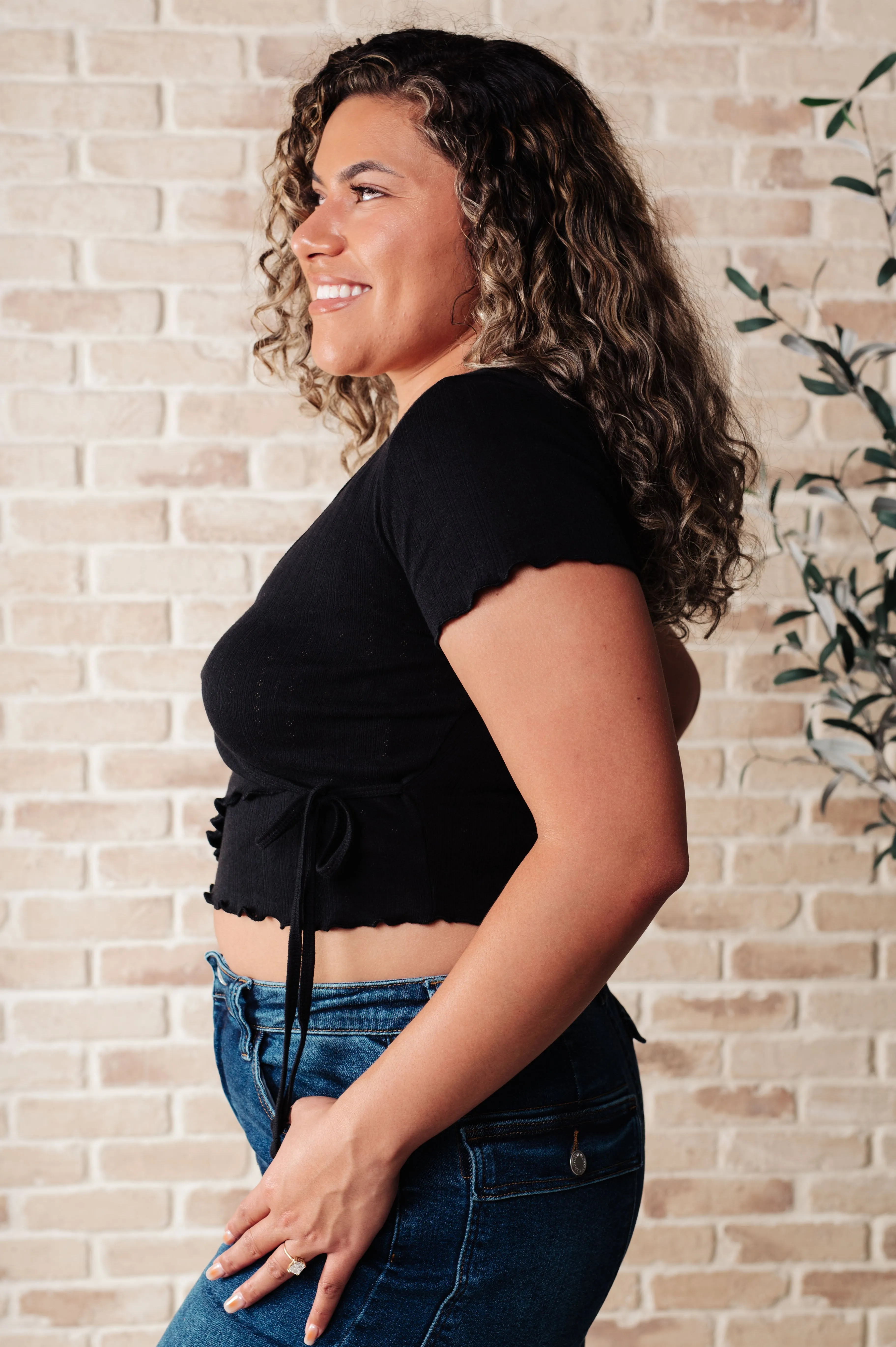 Hazel Blues® |  Little Ol' Me V-Neck Top in Black