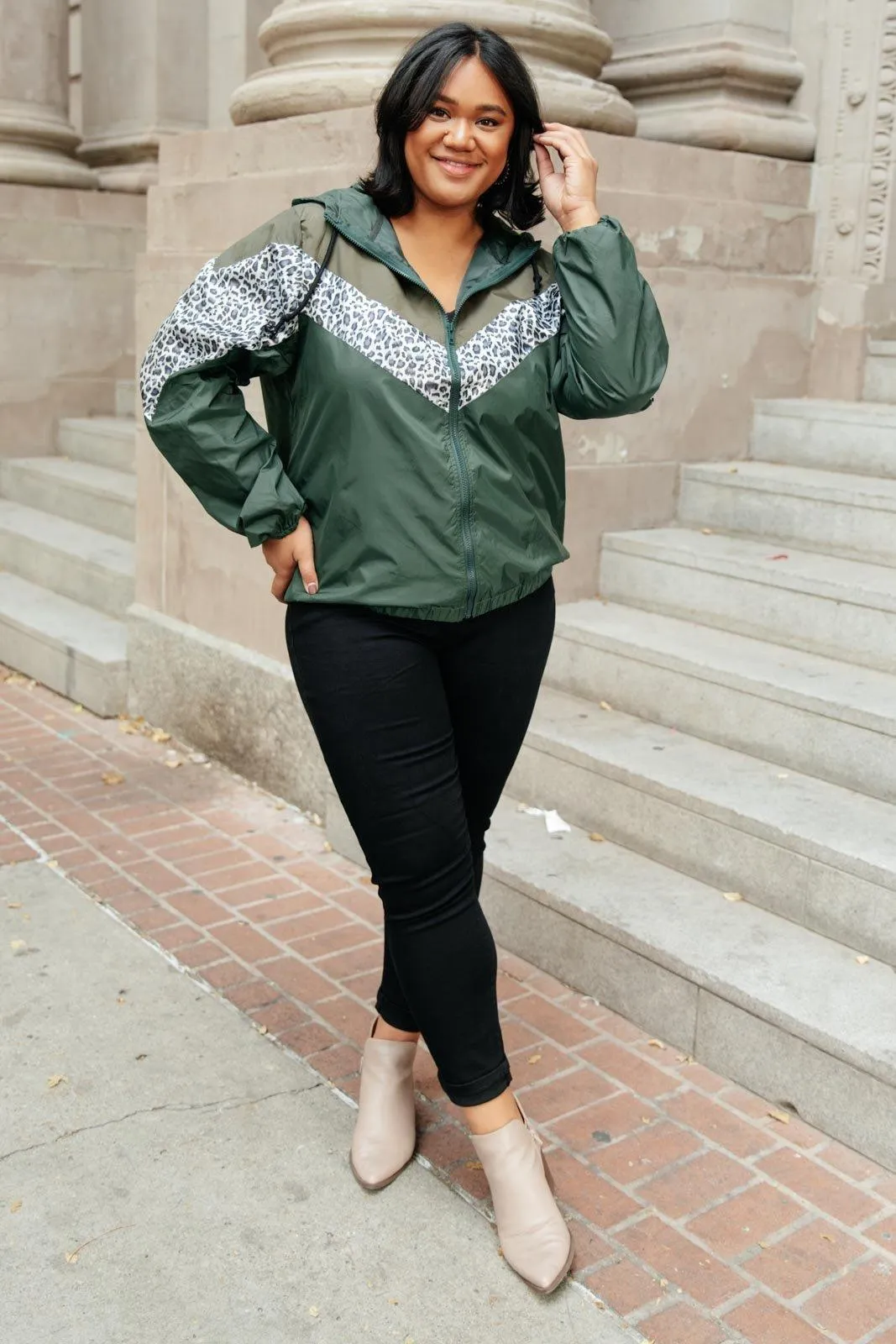 Hazel Blues® | Make Your Move Windbreaker in Olive