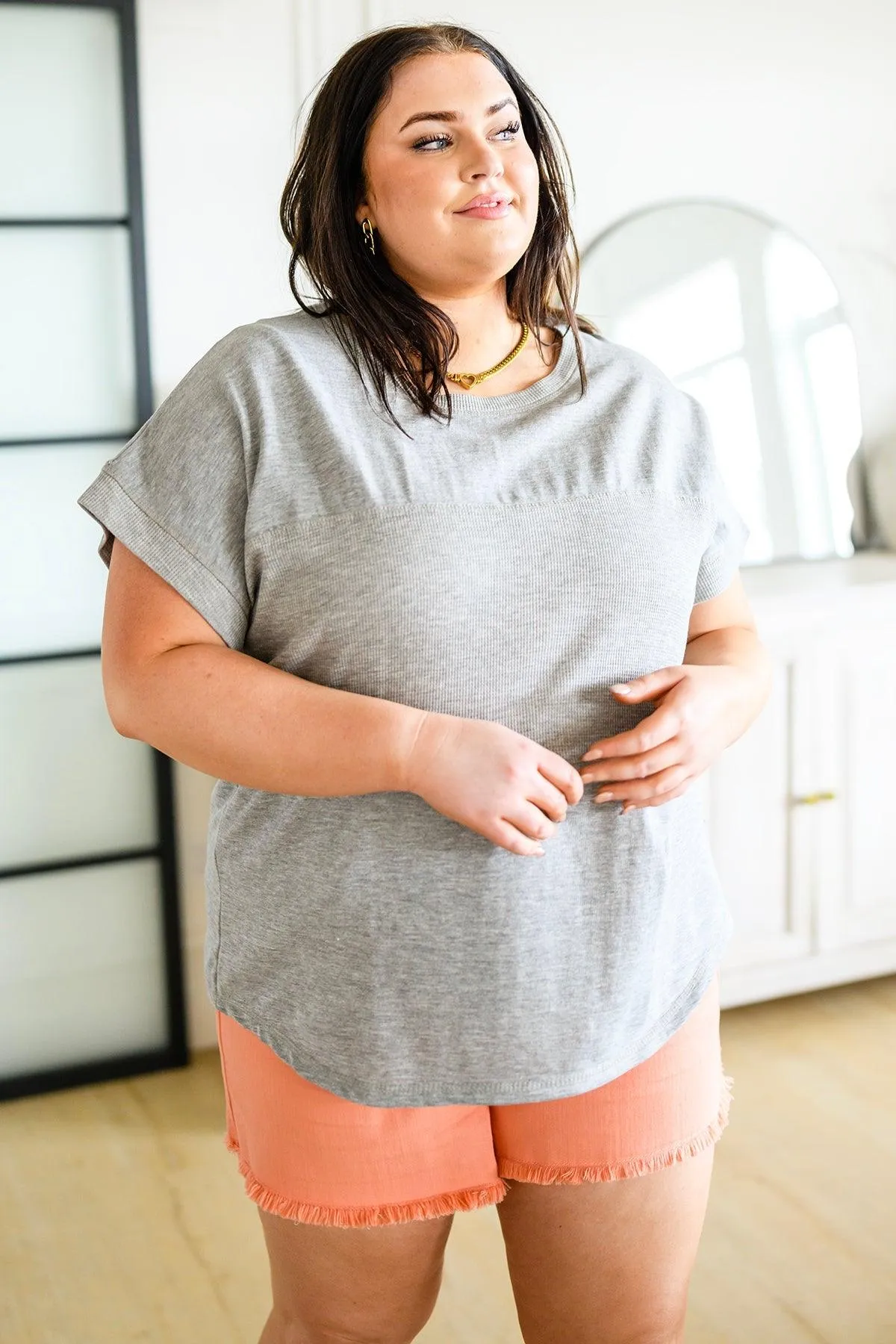 Hazel Blues® | Unmarked Remarks Ribbed Top